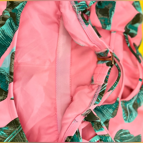 *NEW* JUNIOR PLUS Tropic Palm CORAL Swimsuit - Picture 11 of 12